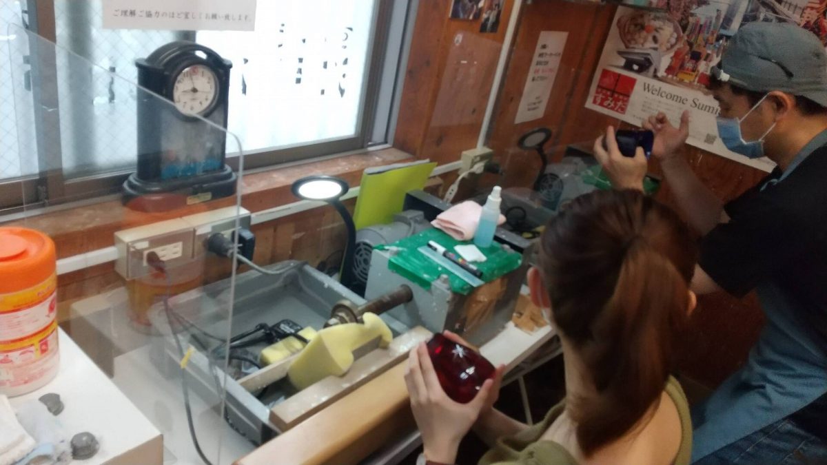 Edokirikokan glass curving lesson