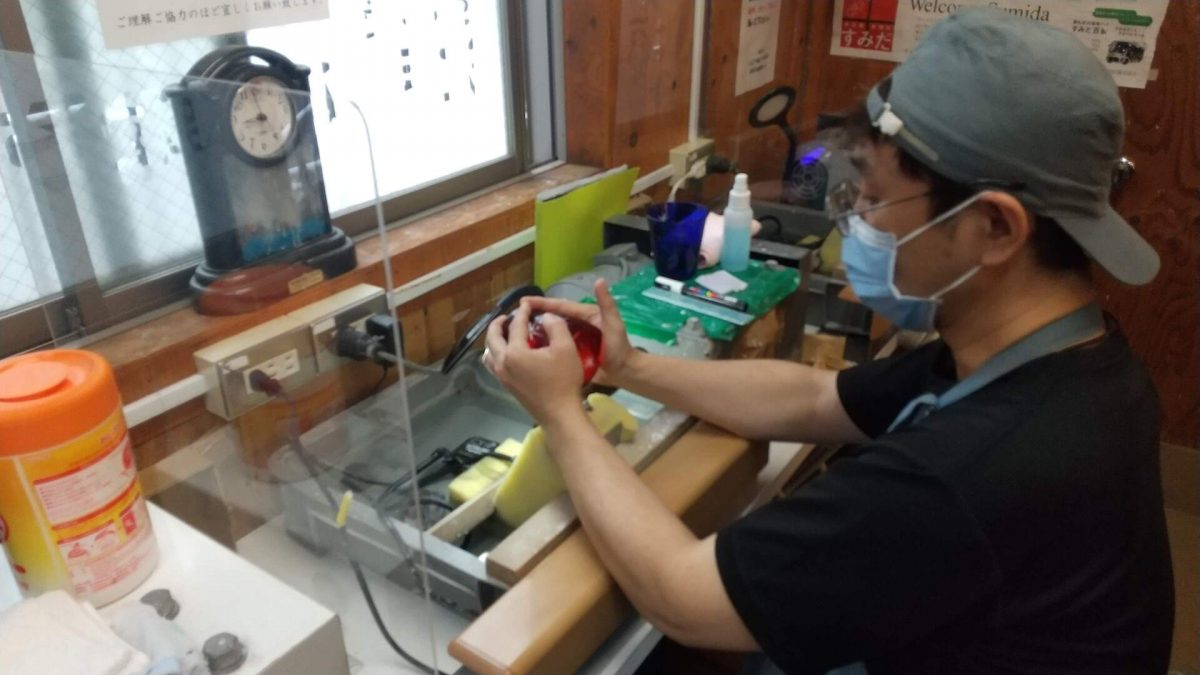 Edokirikokan glass curving lesson