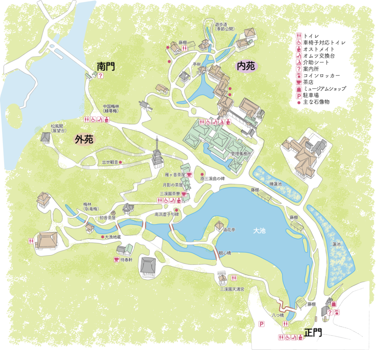 三溪園案内マップ